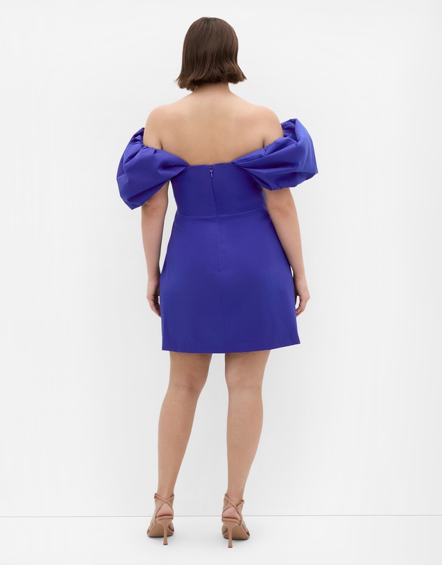 City Chic - Elyse Off Shoulder Mini Dress - ultra blue
