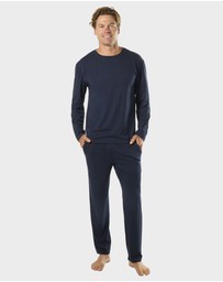 Mitch Dowd - Mens Long Sleeve Bamboo Crew Tee - Navy