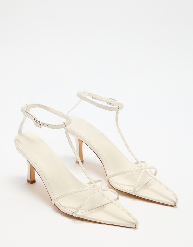 AERE - Leather Point Toe Strappy Heels