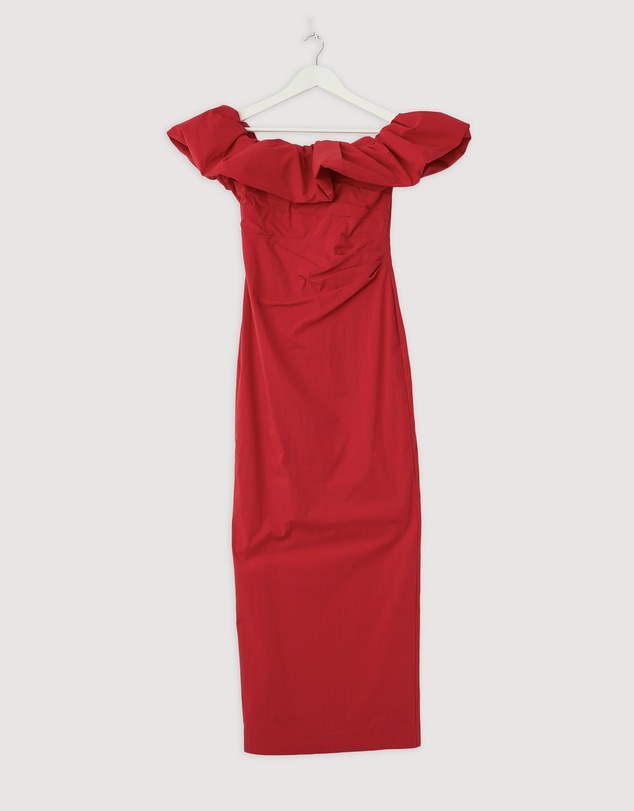 Revibe - Repaired Shona Joy Campbell Off Shoulder Bubble Maxi Dress - AU 8