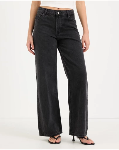 Calli - Gaia Mid Rise Wide Leg Jeans