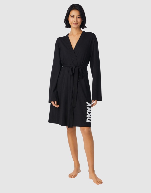 DKNY - Cotton & Viscose Jersey Short Dressing Gown Lounge Robe