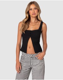 EDIKTED - Odette Split Front Tailored Top