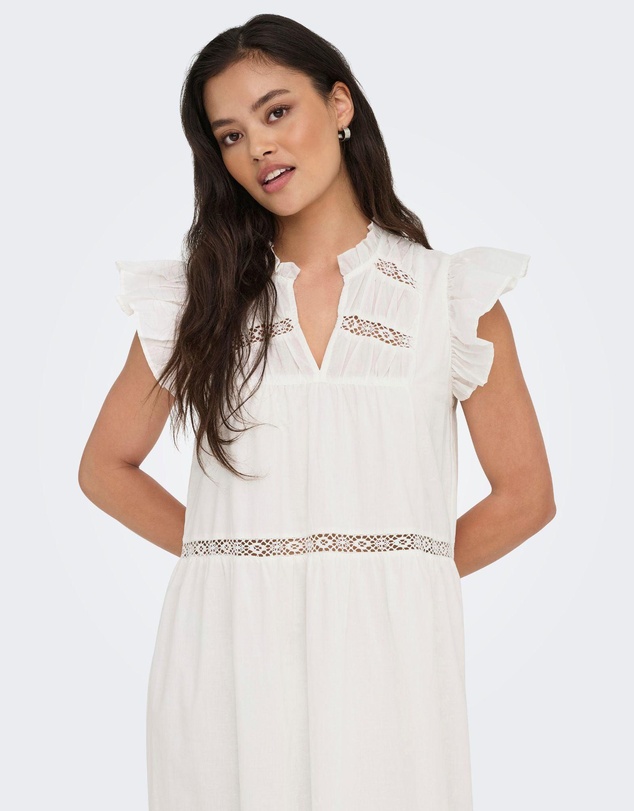 ONLY - Sunny Frilled Cotton Maxi Dress