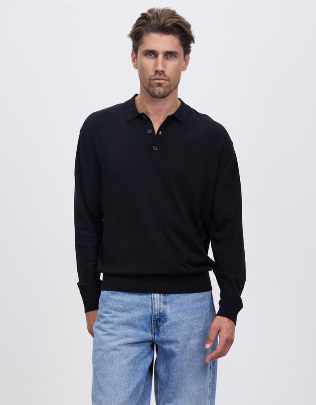 Assembly Label - Oscar Long Sleeve Knit Polo