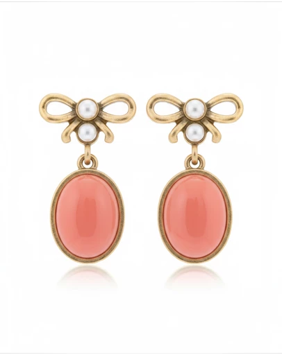 Mossée - Arielle Pearl Bow Earrings