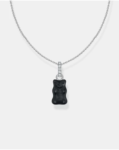 THOMAS SABO - Necklace with black goldbear pendant and zirconia