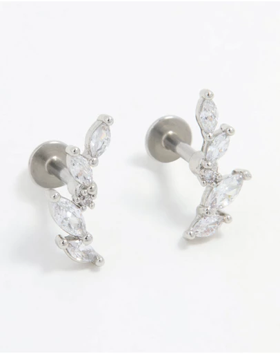 Lovisa - Surgical Steel Marquise Crawler Flat Back Studs