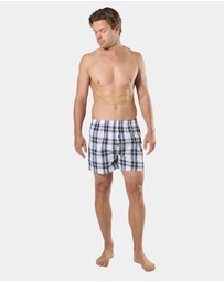 Mitch Dowd - Resort Check Cotton Boxer Short 3 Pack - Blue