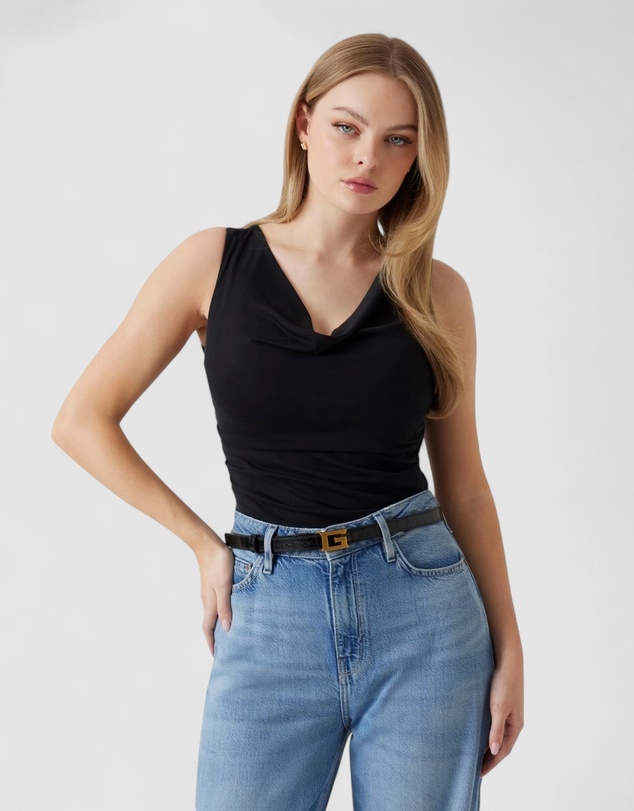 GUESS - Eco Black Cowl Neck Rika Top