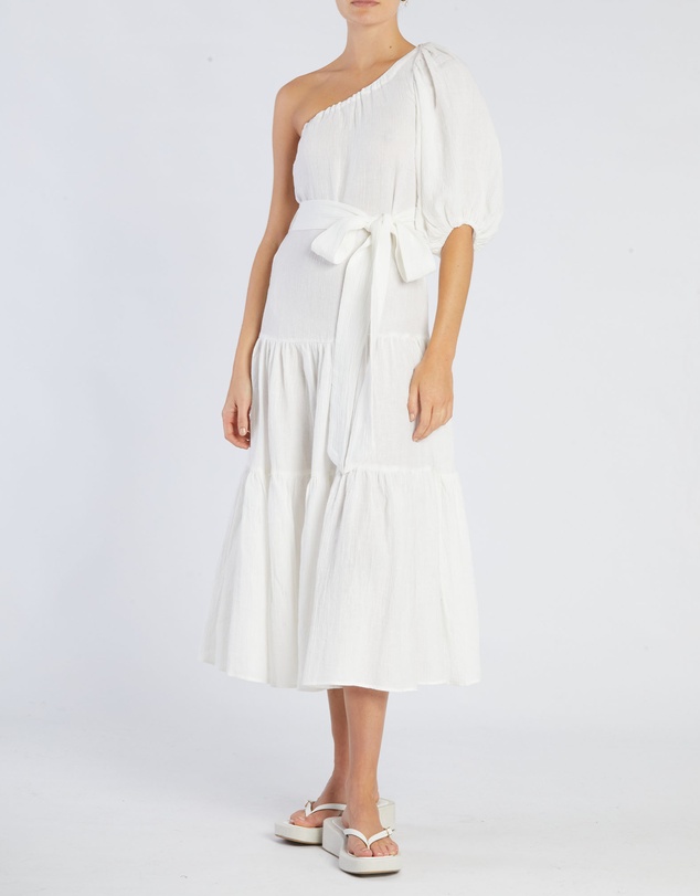 Amelius - Saloma Linen One Shoulder Dress