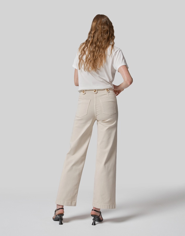 DRICOPER DENIM - Carrie Cream Wide Straight Leg Jeans
