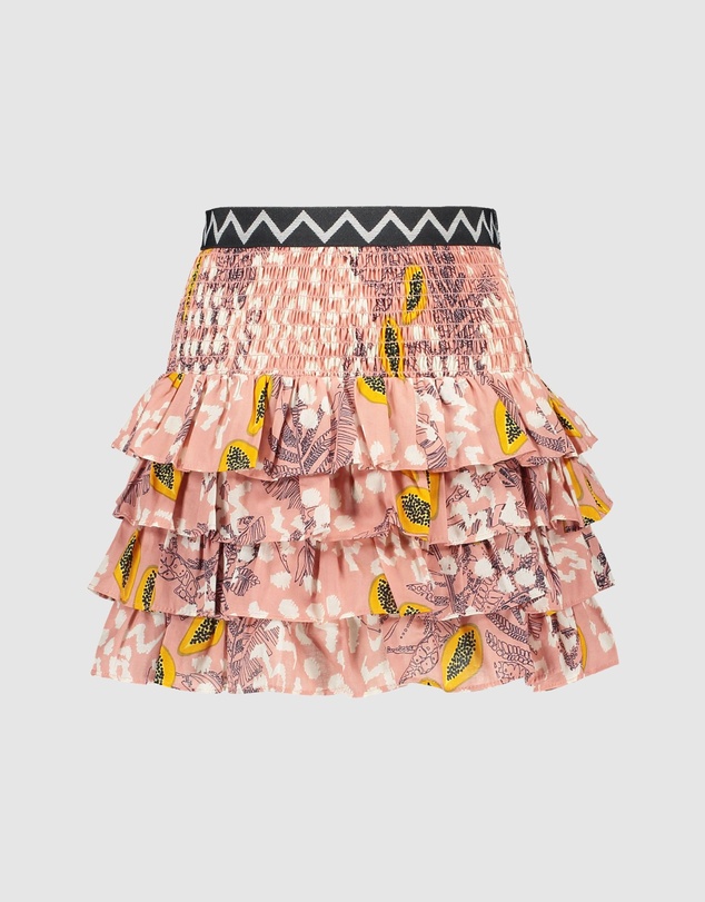 Like FLO - Papaya AOP Ruffle Skirt - Kids-Teens