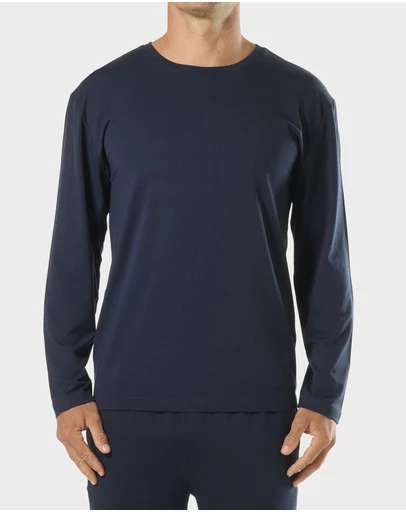 Mitch Dowd - Mens Long Sleeve Bamboo Crew Tee - Navy
