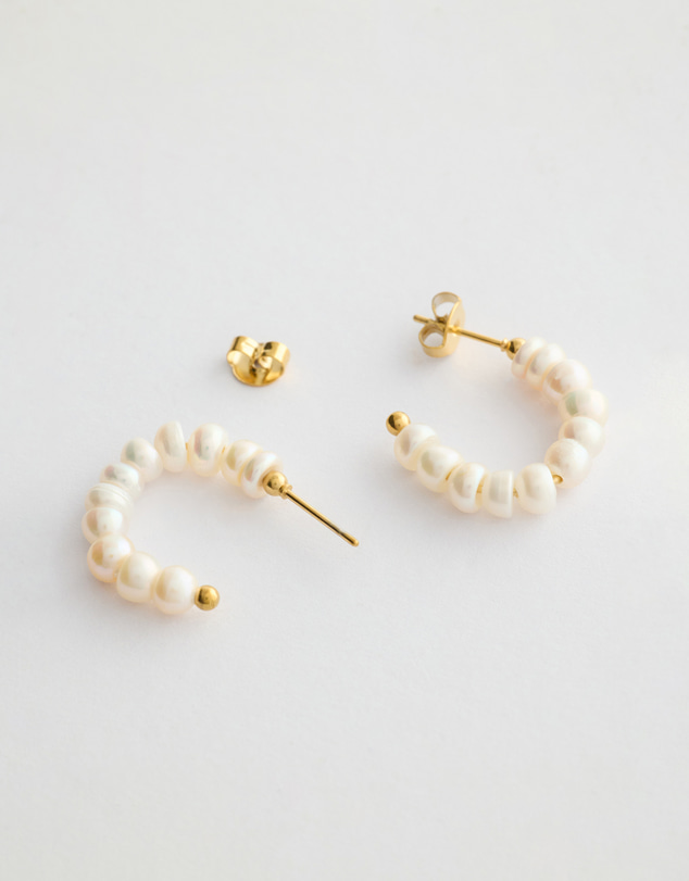 Moira Hughes - The White Label - The Wren Pearl Hoops