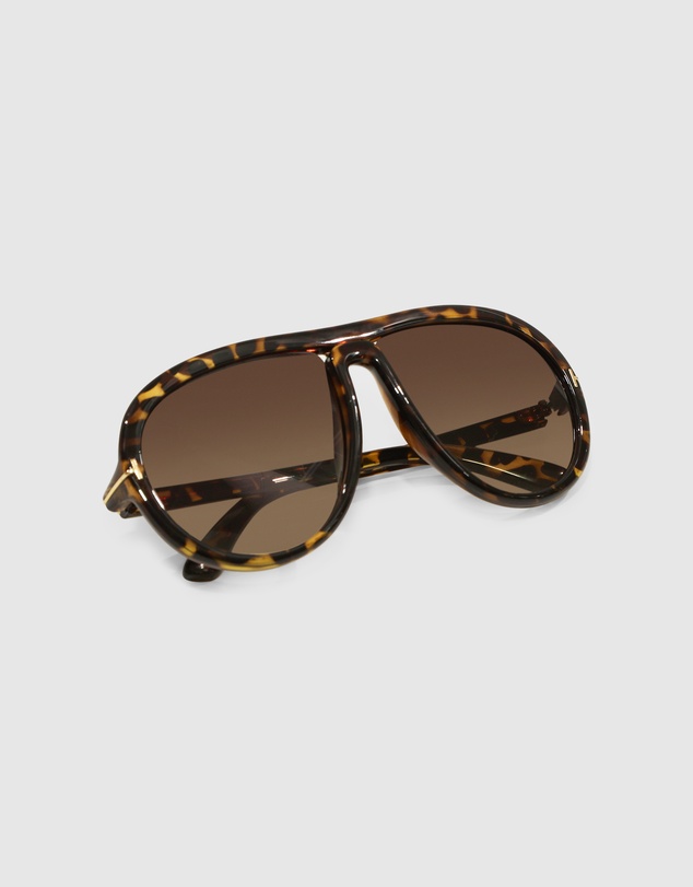 Belle & Bloom - Undercurrent Oversized Aviator Sunglasses - Mosaic Tort
