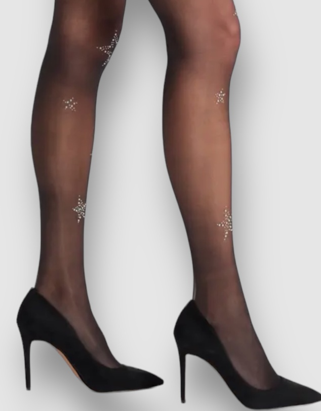 High Heel Jungle - Glitter Star Sheer Tights - One Size