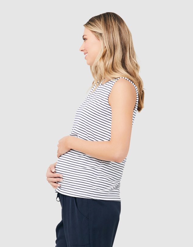 Ripe Maternity - Stripe Layered Nursing Tank