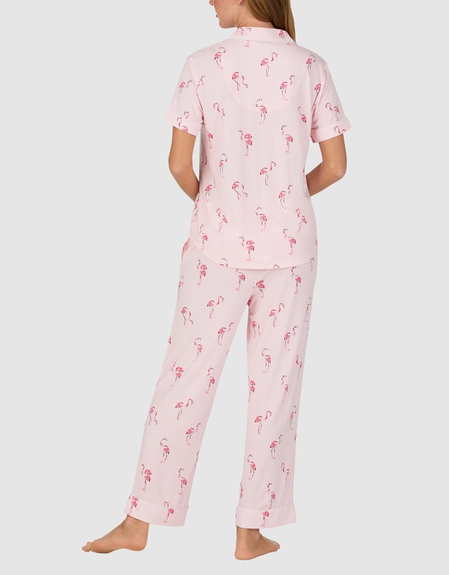 Kate Spade - Printed Modal Button Up Short Sleeve Long Pyjama Set