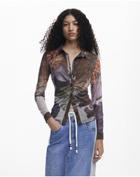 Desigual - Hybrid denim midi skirt