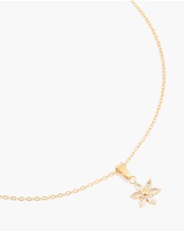 Lovisa - Waterproof Gold Plated Stainless Steel Cubic Zirconia Flower Pendant Necklace