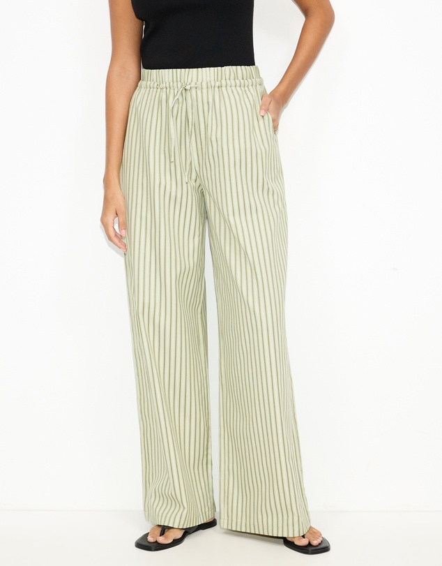 Dazie - Nina Stripe Double Waist Band Pants
