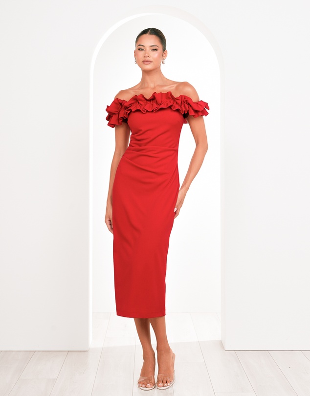 Pilgrim - Clara Off Shoulder Midi Dress