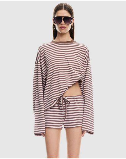 Chocolate Blush Stripe