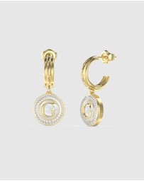 GUESS - Pearly G Coin Hoop Earrings
