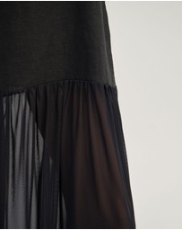 Oxford - Kristel Linen And Mesh Dress