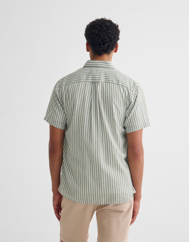 Oxford - Leyton Short Sleeve Stripe Linen Shirt