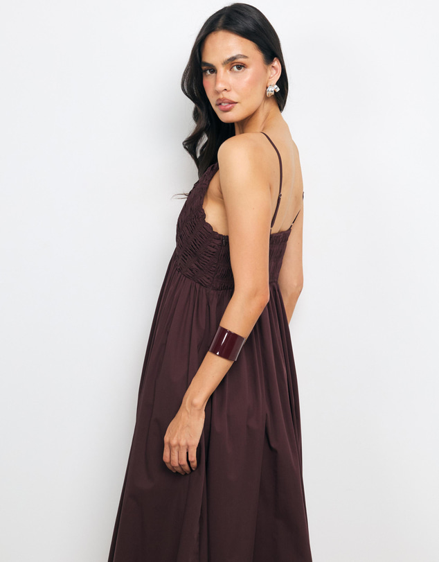 AERE - Tansy Shirred Bodice Midi Dress