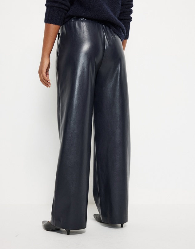 Commonry - Faux Leather Pull On Pant