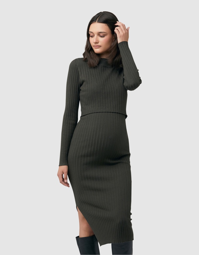 Ripe Maternity - Nella Rib Nursing Knit Dress