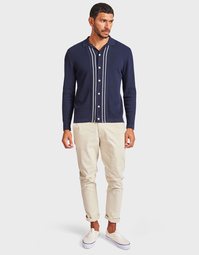 Academy Brand - Ross Stripe LS Polo