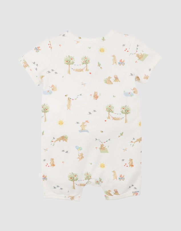 Bebe by Minihaha - Bear Organic Short Sleeve Zipsuit - Babies