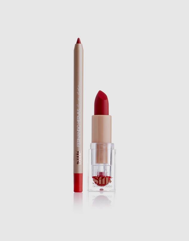 Silk Oil of Morocco - Paquita Red Lipliner + Lipstick Lip | Silk X Fernando Hervas