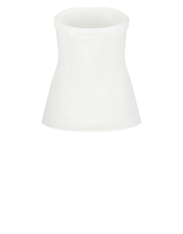 City Chic - Plus size Holly Strapless Linen Top- ivory
