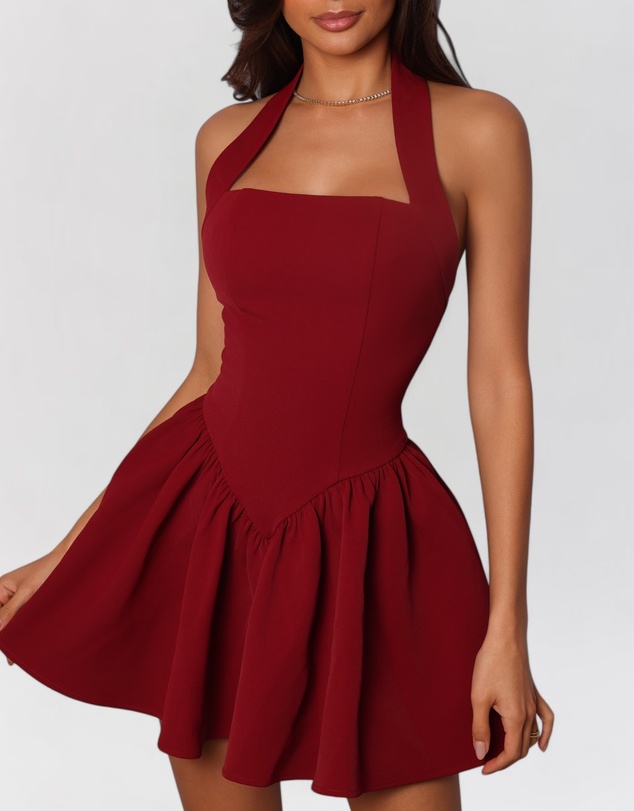 Heiress Beverly Hills - Halter Contour A-Line Mini Dress