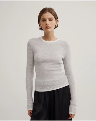 Witchery - Contrast Trim Long Sleeve Top