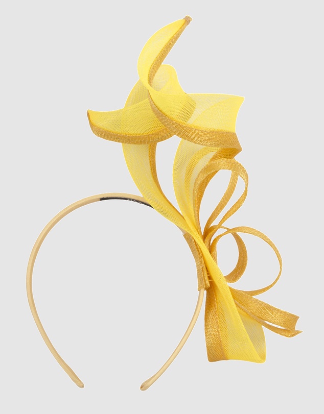 Max Alexander - Small Yellow Sinamay Loops Fascinator