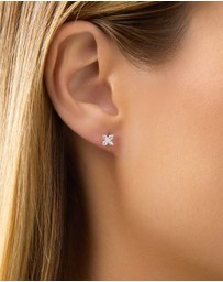 Michael Hill - Floral Stud Earrings with Cubic Zirconia in Sterling Silver