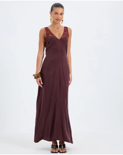 Calli - Piper Cupro Lace Insert Midi Dress