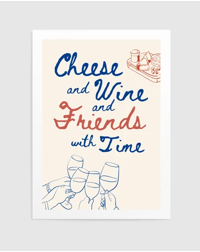 Olive et Oriel - Cheese And Wine... by Ohkimiko Art Print
