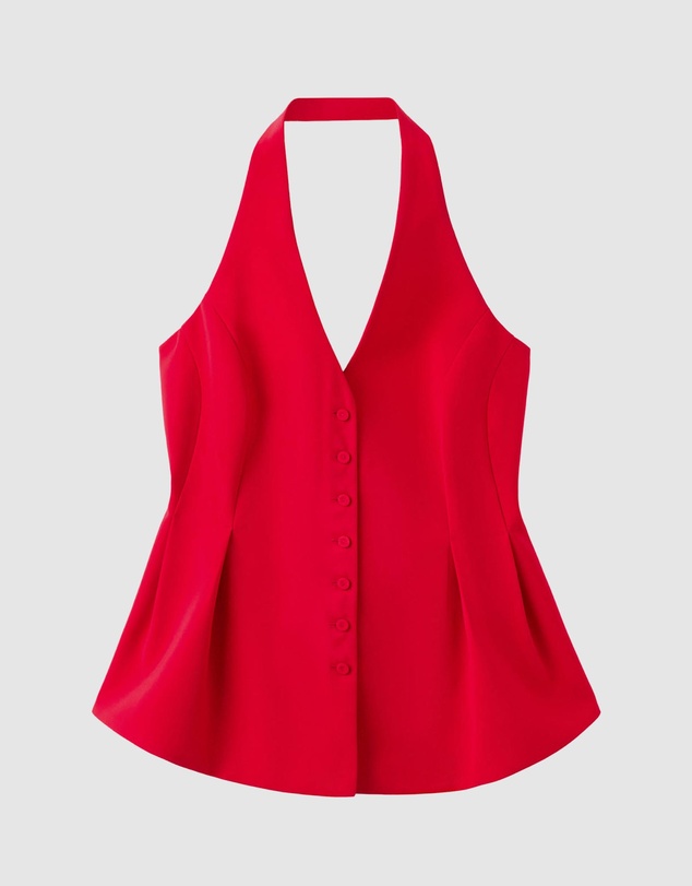 M.N.G - Peplum Top With Halter Neck