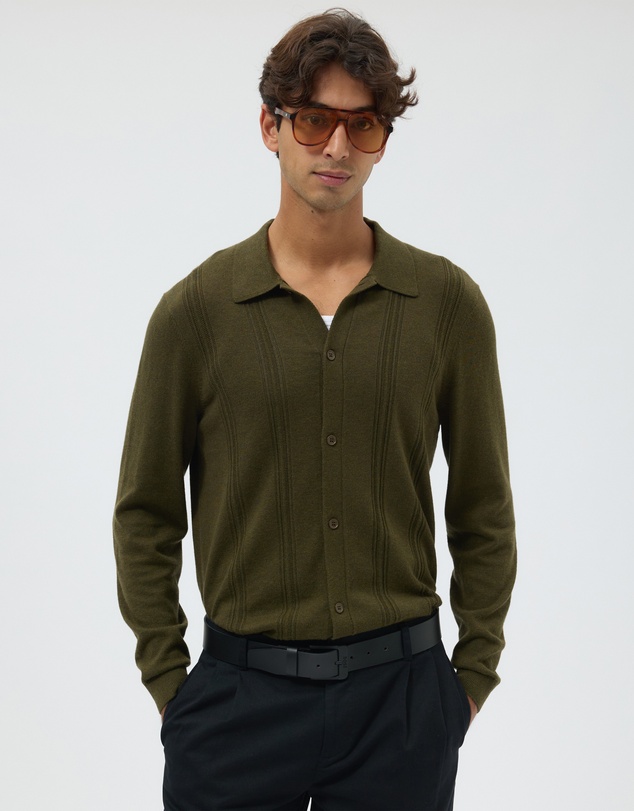 AERE - Silk Blend Textured Knit Shirt