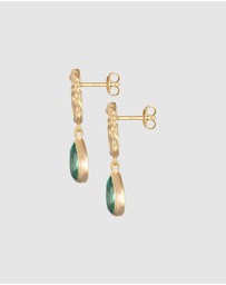 Elli Jewelry - Earrings Ear Hanger Drop Organic Design Quartz Gemstone in 925 Sterling Silver Gold Plated