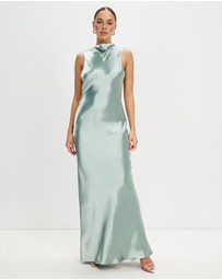 Third Form - Satin Bias Cowl Back Maxi Dress