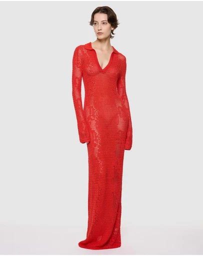 Paris Georgia - Snakeskin Crochet Dress