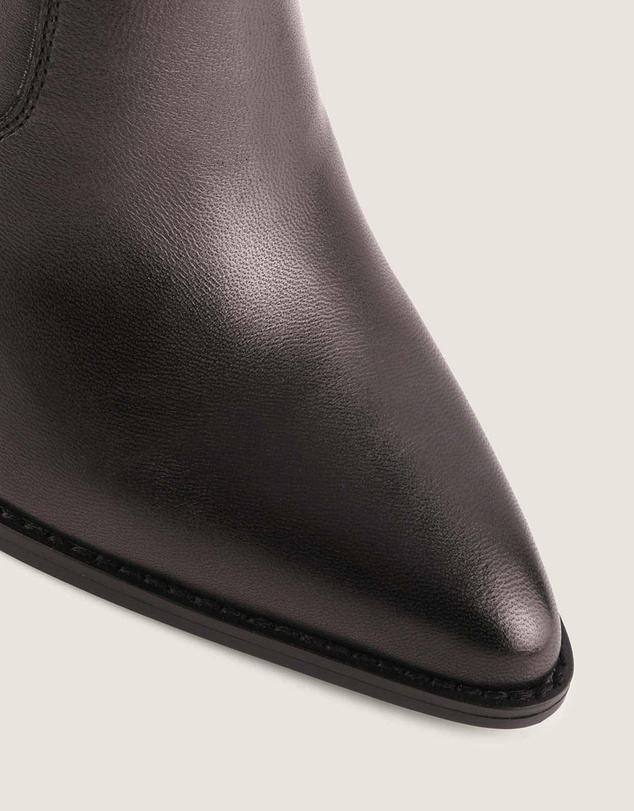 Shelly Shen - Rory Heel Long Boots Black Leather